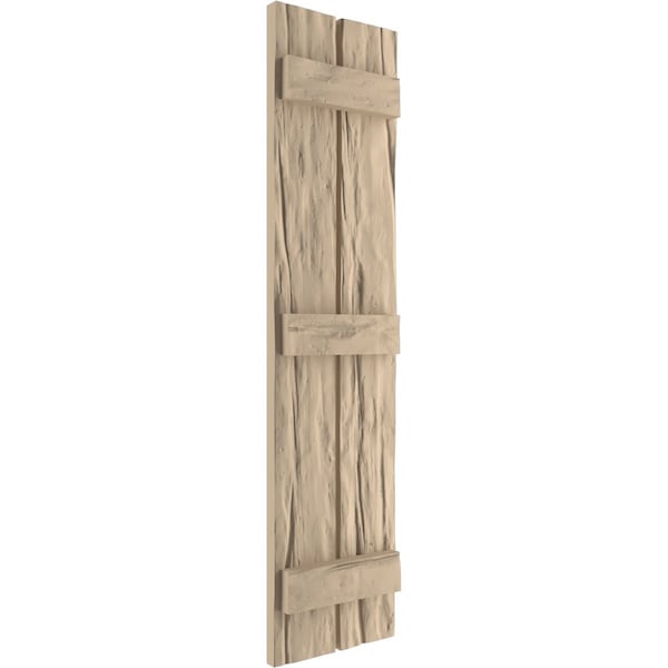 Ekena Millwork Rustic Two Board Spaced Board-n-Batten Riverwood Faux Wood Shutters, 11 1/2W x 58H, PR - SHUBSS11X58RWPR
