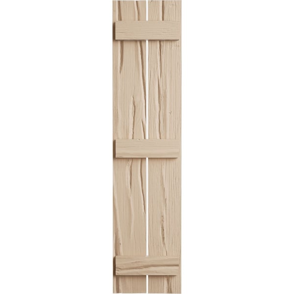 Ekena Millwork Rustic Two Board Spaced Board-n-Batten Riverwood Faux Wood Shutters, 11 1/2W x 58H, PR - SHUBSS11X58RWPR