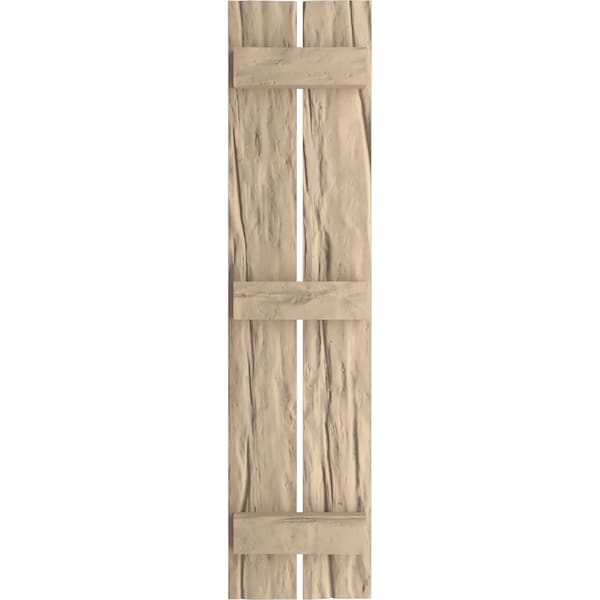Ekena Millwork Rustic Two Board Spaced Board-n-Batten Riverwood Faux Wood Shutters, 11 1/2W x 58H, PR - SHUBSS11X58RWPR