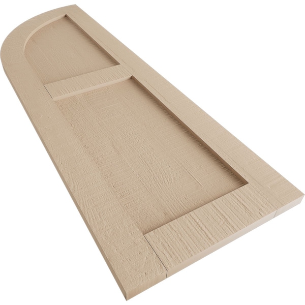 Ekena Millwork Rough Cedar 2 Equal Flat Panel w/Quarter Round Arch Top Faux Wood Shutters, 12W x 52H, PR - SHUFPQ12X52RCPR