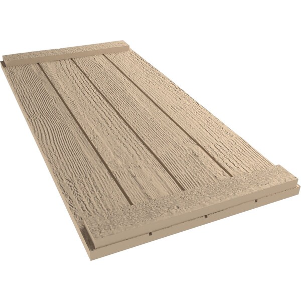 Ekena Millwork Rustic Four Board Joined Board-n-Batten Rough Sawn Faux Wood Shutters w/End Batten, 22W x 56H, PR - SHUBJE22X56RSPR
