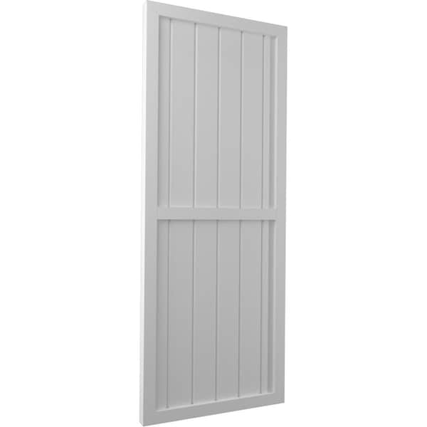 Ekena Millwork Americraft 6-Board Exterior Wood 2 Equal Panel Framed Board-n-Batten Shutters, ARW101BF621X75PRH - ARW101BF621X75PRH