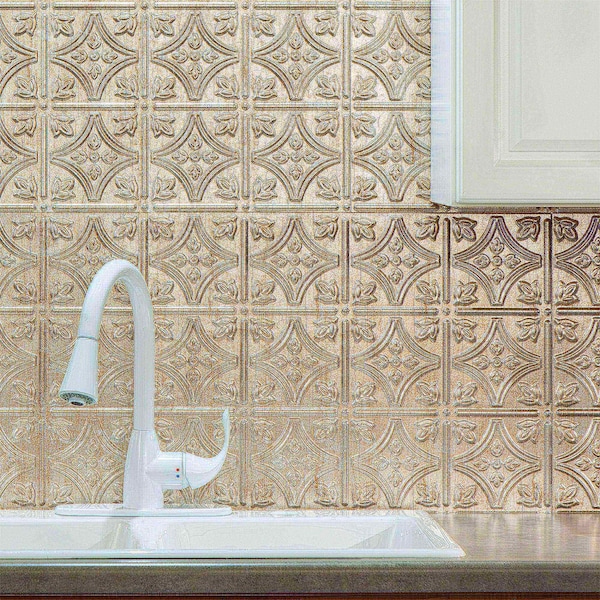 Fasade Fasade 18in x 24in Traditional 1 Vintage Metal Backsplash Panel 5pk - PB5034