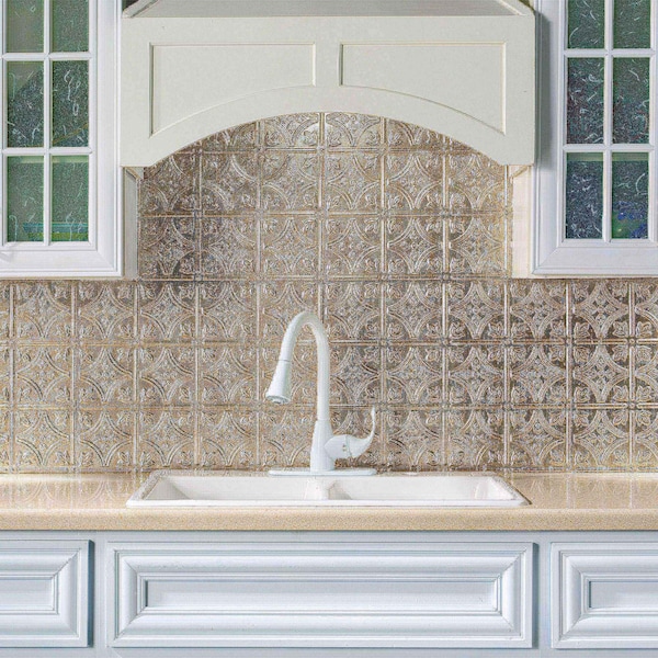 Fasade Fasade 18in x 24in Traditional 1 Vintage Metal Backsplash Panel 5pk - PB5034