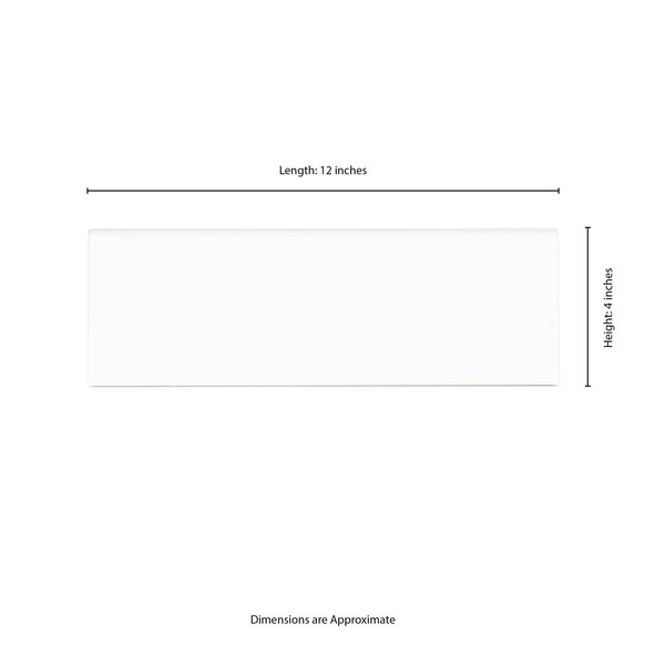 Msi Metro White Bullnose 4'' X 12'' Glossy Ceramic Wall Tile, 40PK - ZOR-PT-TR-0255