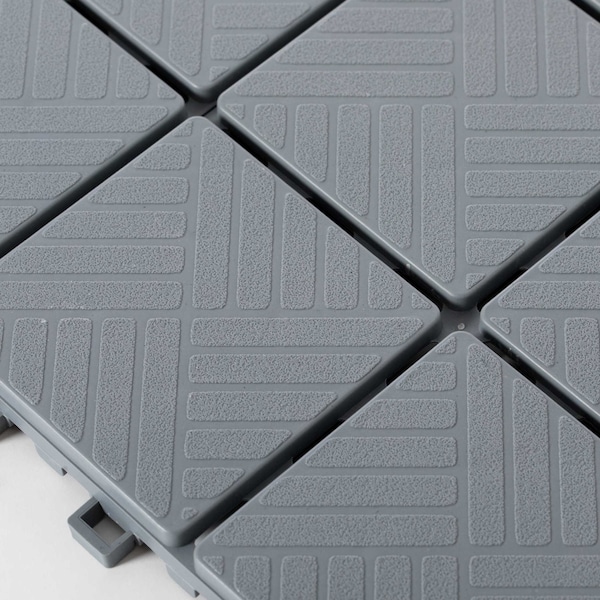 Gardenised Gray Interlocking Garden Path Tiles Outdoor Flooring Decorative Floor Grass Paver, PK 5 - QI004107.5