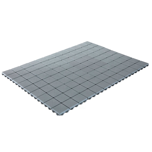 Gardenised Gray Interlocking Garden Path Tiles Outdoor Flooring Decorative Floor Grass Paver, PK 5 - QI004107.5