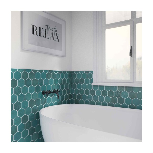 Daltile Mesmerist 4'' Ceramic Hexagon Wall Tile 3.00 SQFT Per Carton, 30PK - MM354HEX1P2