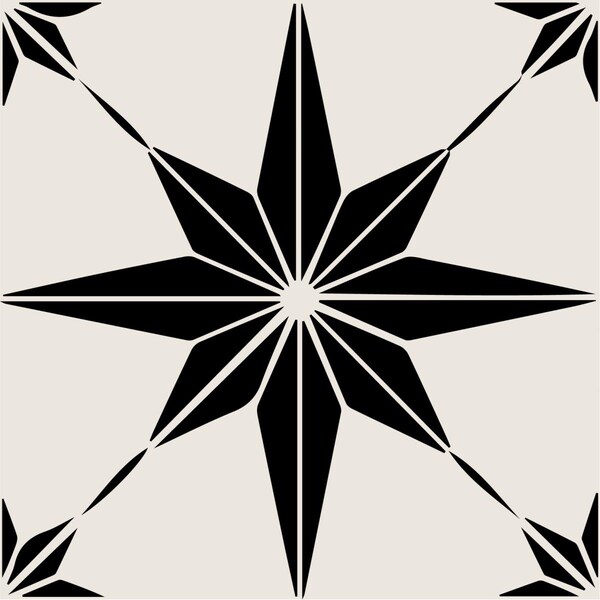 Homeroots 7 x 7 in. Black & White Mono Cross Peel & Stick Tiles - 473130