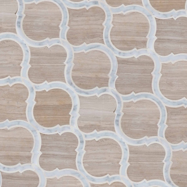 Msi White Quarry Savona SAMPLE Honed Marble Mesh-Mounted Mosaic Tile - ZOR-MD-0224-SAM