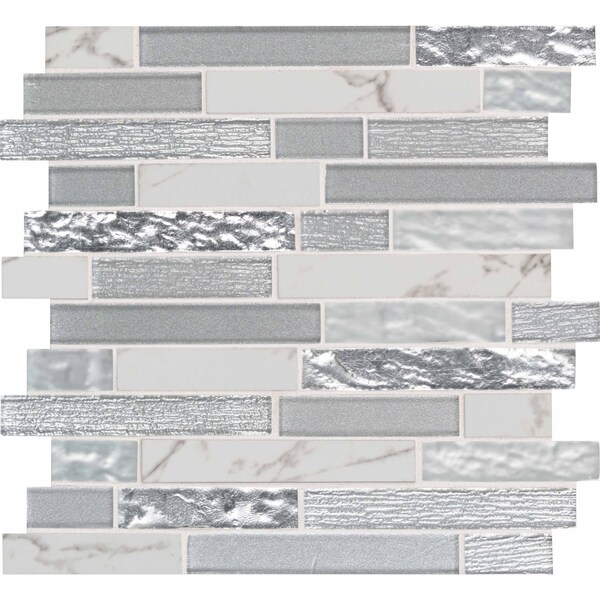 Msi Whistler Ice Interlocking SAMPLE Glass Mesh-Mounted Mosaic Tile - ZOR-MD-0156-SAM