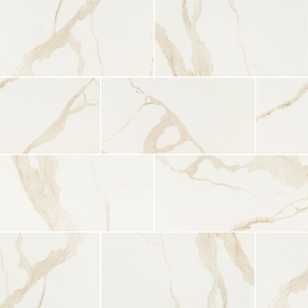 Msi Eden Calacatta 12 In. X 24 In. Matte Porcelain Floor And Wall Tile, 8PK - ZOR-PT-0617