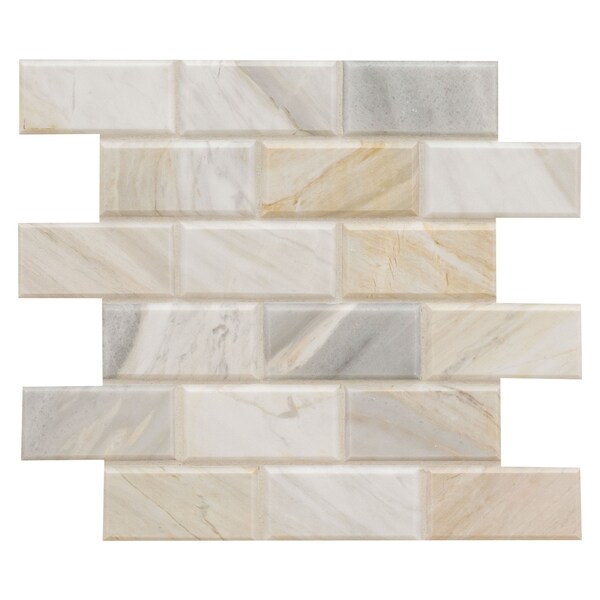 Msi Athena Gold SAMPLE Honed & Beveled Marble Mosaic Tile - ZOR-MD-0386-SAM