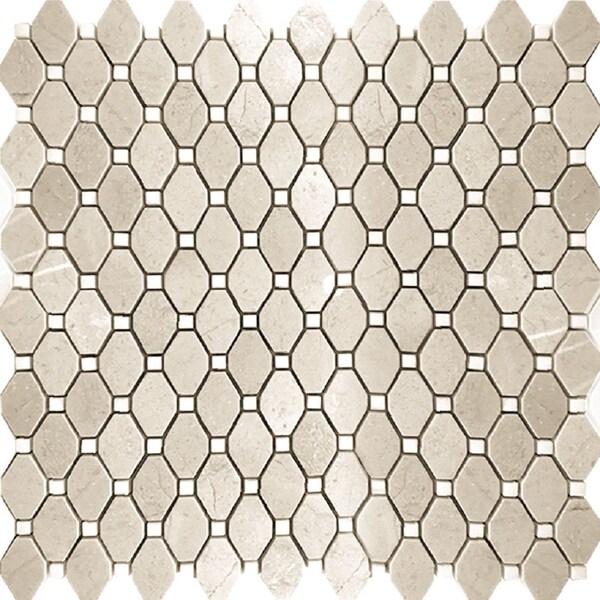 Apollo Tile Buff Beige 11.8 in x 12.4 in Crema Marfil Floor and Wall Mosaic Tile 5.08 sqft/case, 5PK - APLVL88G21A