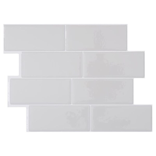 Smart Tiles Smart Tiles 8.38 in. W X 11.56 in. L Gray Mosaic Vinyl Adhesive Wall Tile 4 pc - SM1128G-04-QG