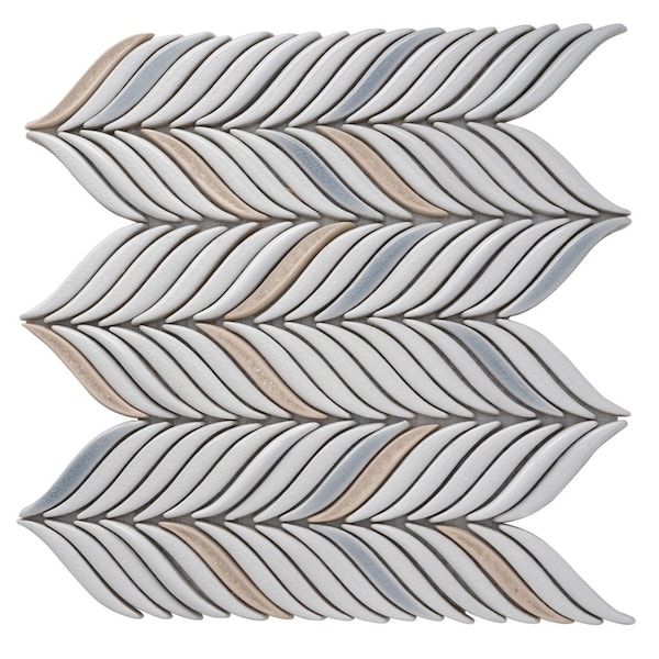 Apollo Tile White 10.2 in x 11.8 in Ceramic Glossy Wall Mosaic Tile 4.18 sqft/case, 5PK - APLCMC8802A