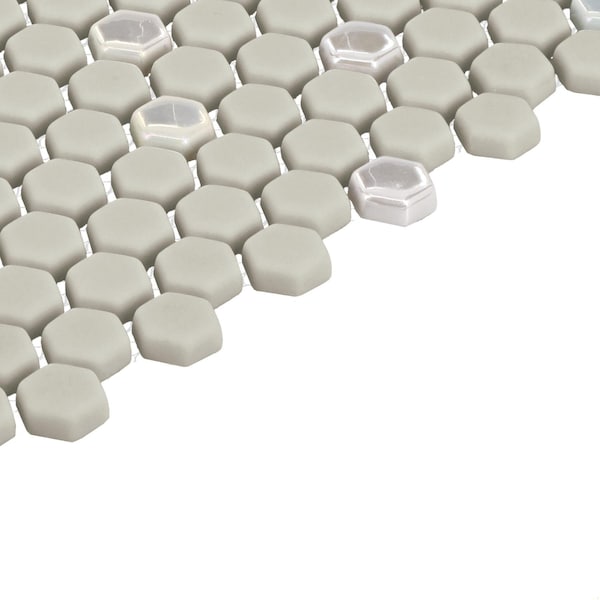 Daltile Starcastle 5/8'' Mini Hexagon Glass Wall and Floor Mosaic, 15PK - SC76MINIHEXMSMT
