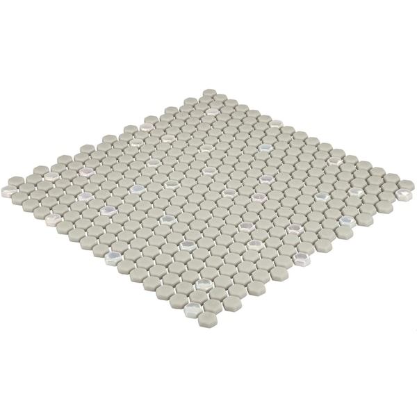 Daltile Starcastle 5/8'' Mini Hexagon Glass Wall and Floor Mosaic, 15PK - SC76MINIHEXMSMT