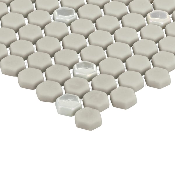 Daltile Starcastle 5/8'' Mini Hexagon Glass Wall and Floor Mosaic, 15PK - SC76MINIHEXMSMT