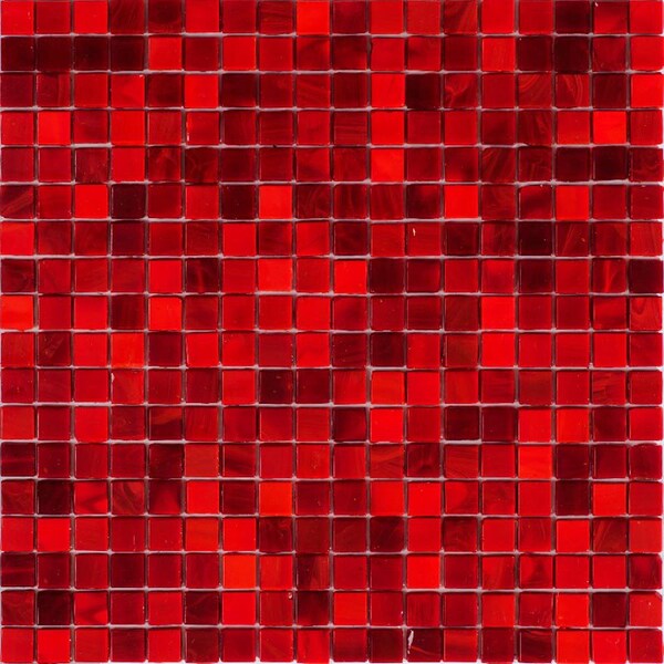 Apollo Tile Skosh 11.6 in. x 11.6 in. Glossy Rose Red Glass Mosaic Wall and Floor Tile 18.69 sqft/case, 20PK - APLNB88RD230A