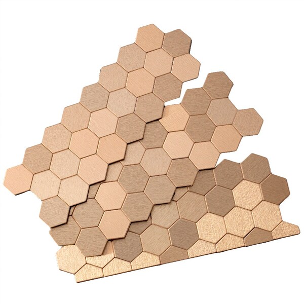 Aspect Metal Backsplash 11X4 Honeycomb Bru, PK 3 - A9851