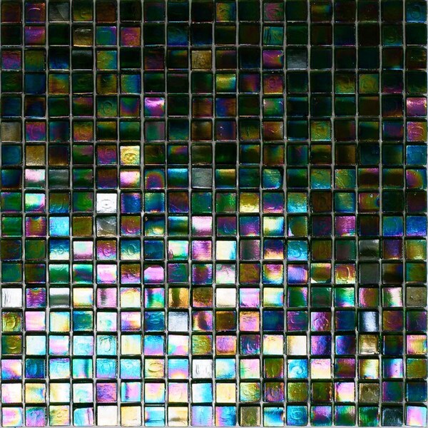 Apollo Tile Skosh 11.6inx11.6in Glossy Rainbow Green Glass Mosaic Wall and Floor Tile 18.69 sqft/case, 20PK - APLNB88GN437A