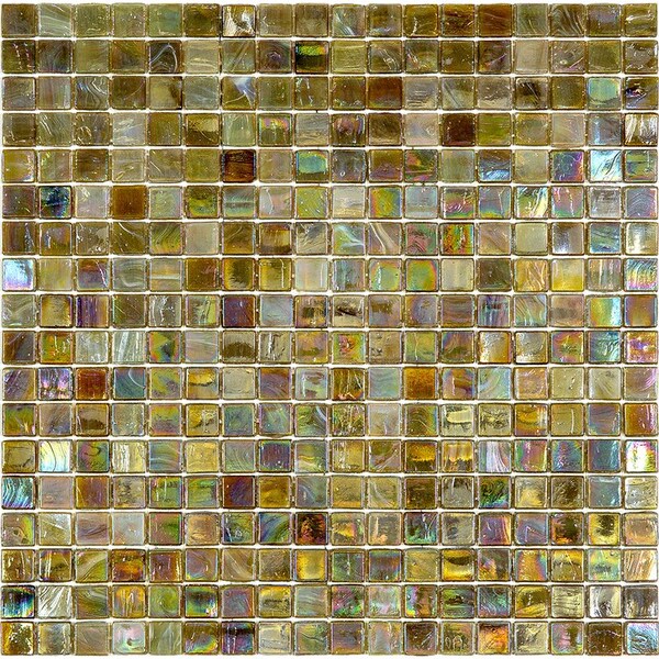 Apollo Tile Skosh 11.6in x 11.6in Glossy Tortilla Brown Glass Mosaic Wall and Floor Tile 18.69 sqft/case, 20PK - APLNB88BR609A