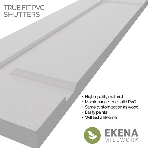 Ekena Millwork True Fit PVC Two Equal Raised Panel Shutters, Fire Red, 15W x 47H, PR - TFP101RPF15X047BR