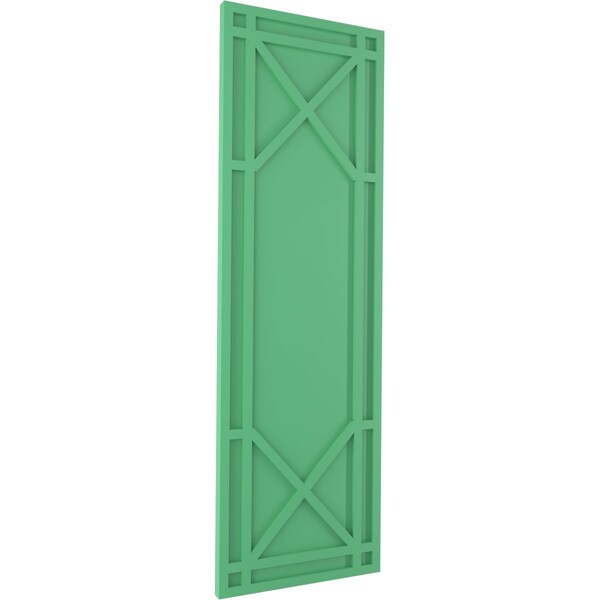 Ekena Millwork True Fit PVC Bungalow Fixed Mount Shutters, Lilly Pads, 12W x 57H, PR - TFP001BG12X057LP