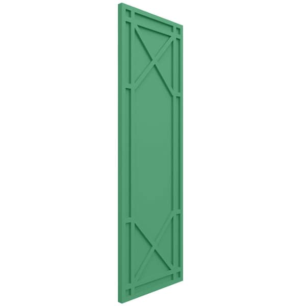 Ekena Millwork True Fit PVC Bungalow Fixed Mount Shutters, Lilly Pads, 12W x 57H, PR - TFP001BG12X057LP