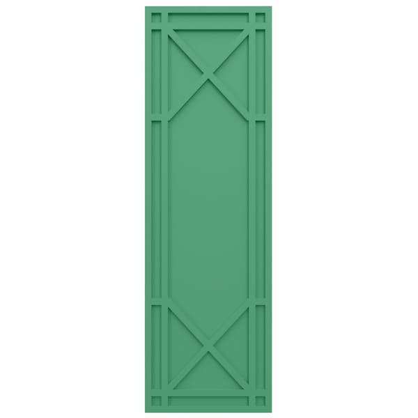 Ekena Millwork True Fit PVC Bungalow Fixed Mount Shutters, Lilly Pads, 12W x 57H, PR - TFP001BG12X057LP