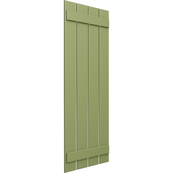 Ekena Millwork True Fit PVC Four Board Spaced Board-n-Batten Shutters, Moss Green , 23W x 64H, PR - TFP101SBF23X064MG