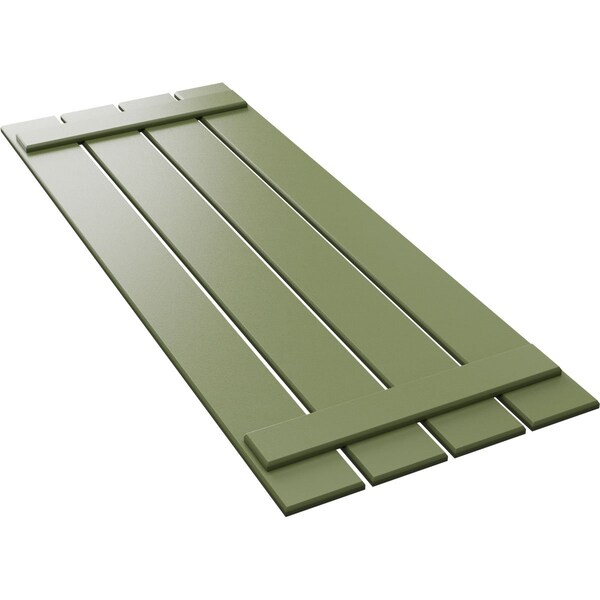 Ekena Millwork True Fit PVC Four Board Spaced Board-n-Batten Shutters, Moss Green , 23W x 64H, PR - TFP101SBF23X064MG