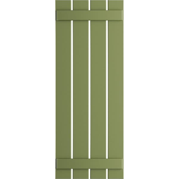 Ekena Millwork True Fit PVC Four Board Spaced Board-n-Batten Shutters, Moss Green , 23W x 64H, PR - TFP101SBF23X064MG