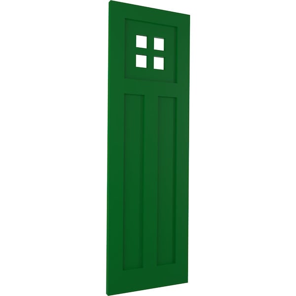 Ekena Millwork True Fit PVC San Antonio Mission Style Fixed Mount Shutters, Viridian Green, 15W x 32H, PR - TFP001ST15X032HG
