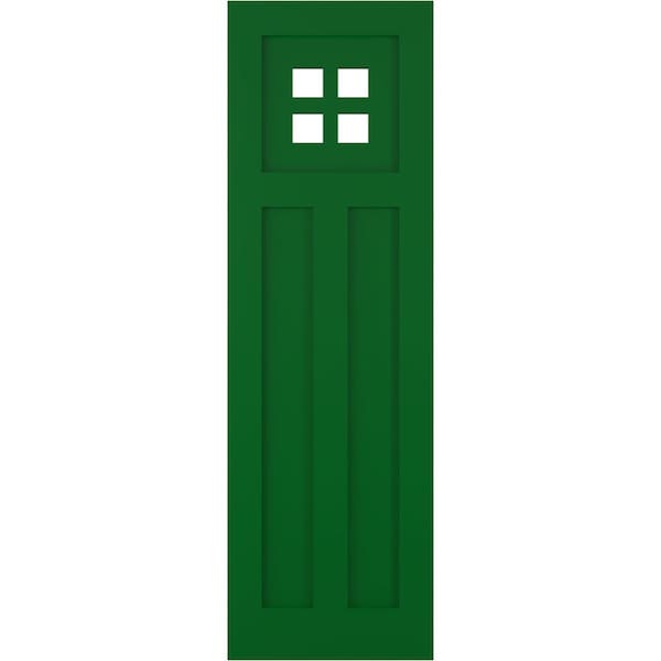 Ekena Millwork True Fit PVC San Antonio Mission Style Fixed Mount Shutters, Viridian Green, 15W x 32H, PR - TFP001ST15X032HG