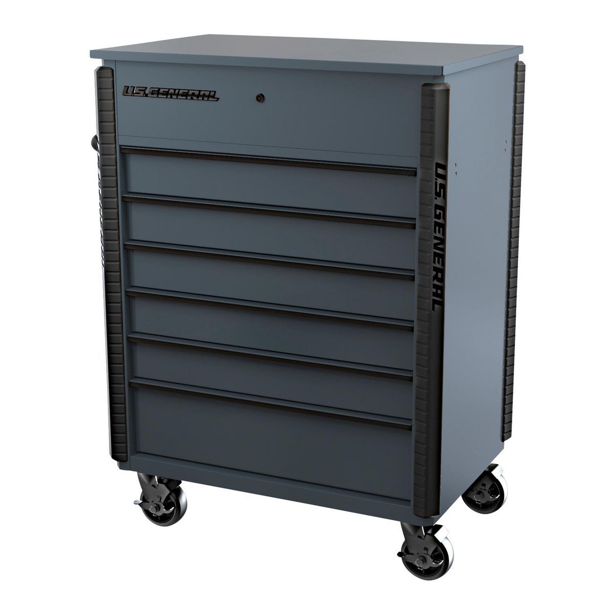 Carro de servicio de servicio completo con 6 cajones de 34 pulgadas x 23 pulgadas, gris pizarra - 59854