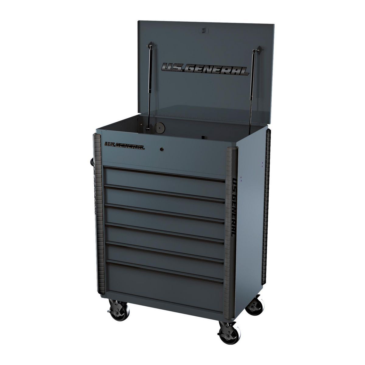 Carro de servicio de servicio completo con 6 cajones de 34 pulgadas x 23 pulgadas, gris pizarra - 59854