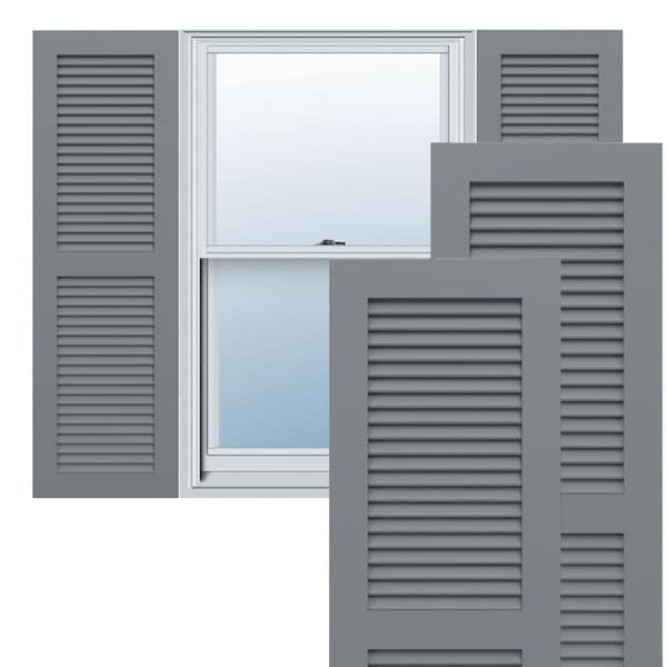 Ekena Millwork True Fit PVC Two Equal Louver Shutters, Ocean Swell, 18W x 51H, PR - TFP101LVF18X051CH