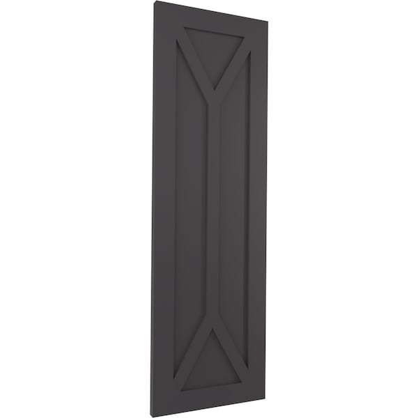 Ekena Millwork True Fit PVC San Carlos Mission Style Fixed Mount Shutters, Shadow Mountain, 12W x 53H, PR - TFP001SC12X053SM