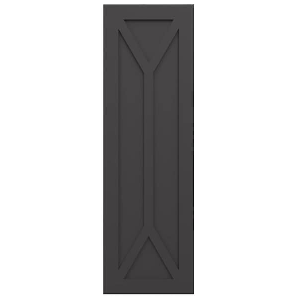 Ekena Millwork True Fit PVC San Carlos Mission Style Fixed Mount Shutters, Shadow Mountain, 12W x 53H, PR - TFP001SC12X053SM