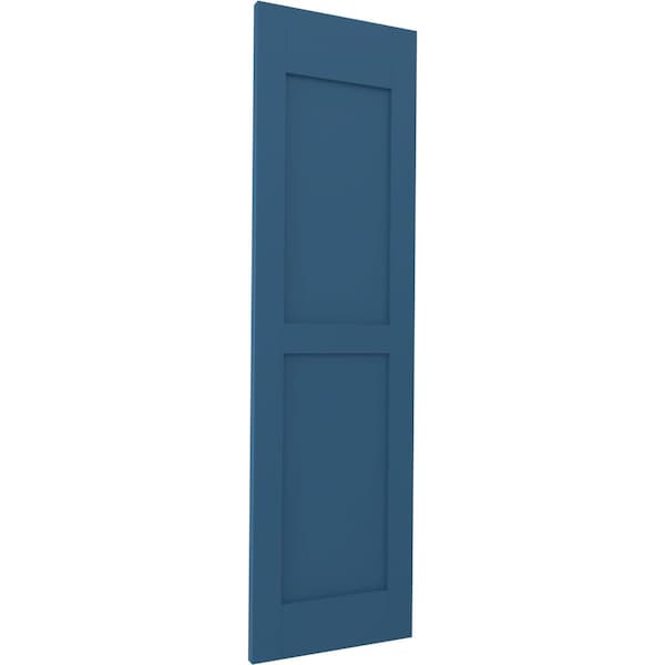Ekena Millwork Americraft 2 Equal Flat Panel Exterior Real Wood Shutters, RW101FP18X54HBH, PR - RW101FP18X54HBH