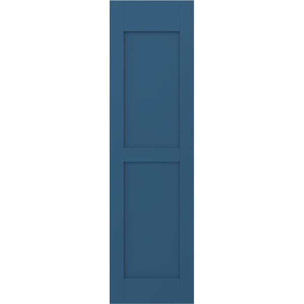 Ekena Millwork Americraft 2 Equal Flat Panel Exterior Real Wood Shutters, RW101FP18X54HBH, PR - RW101FP18X54HBH