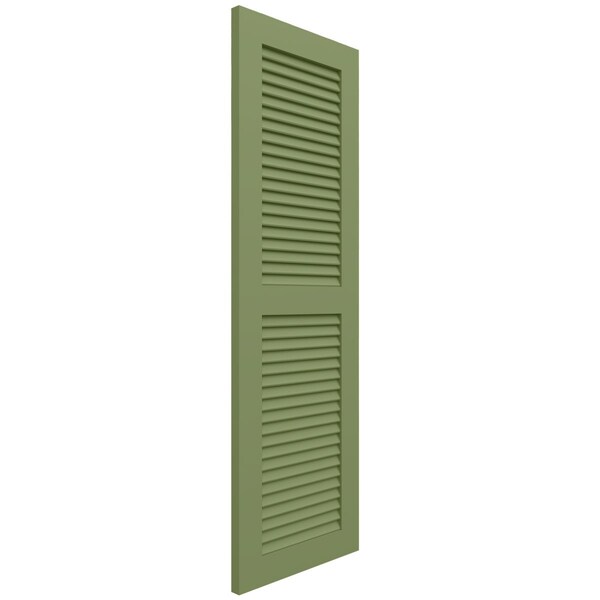 Ekena Millwork True Fit PVC Two Equal Louver Shutters, Moss Green, 15W x 39H, PR - TFP101LVF15X039MG