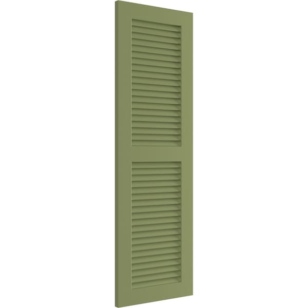 Ekena Millwork True Fit PVC Two Equal Louver Shutters, Moss Green, 15W x 39H, PR - TFP101LVF15X039MG