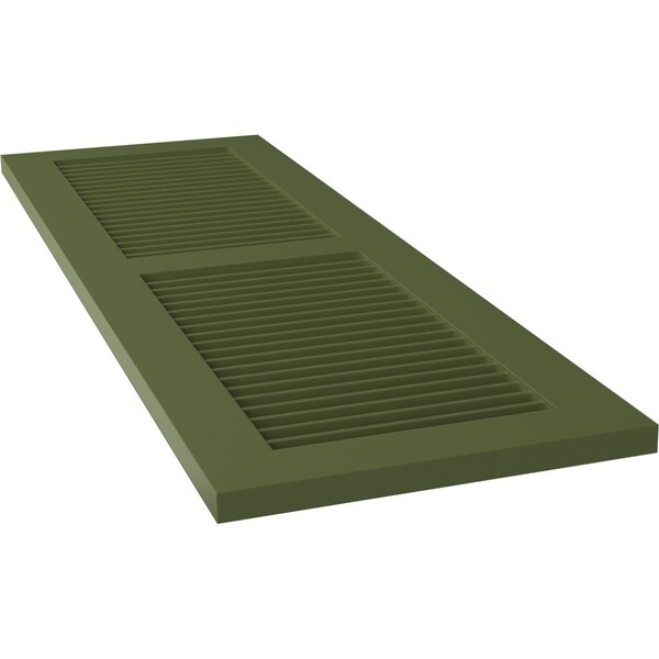 Ekena Millwork True Fit PVC Two Equal Louver Shutters, Moss Green, 15W x 39H, PR - TFP101LVF15X039MG