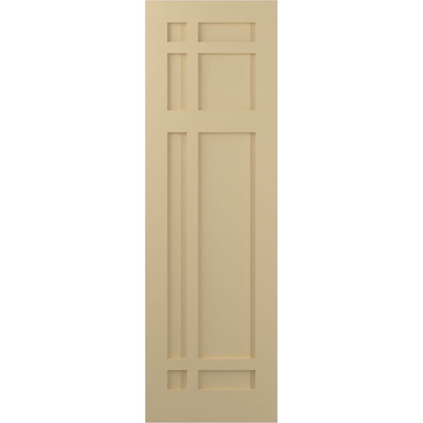 Ekena Millwork True Fit PVC San Juan Capistrano Mission Style Fixed Mount Shutters, Natural Twine, 12W x 71H, PR - TFP001SJ12X071NT