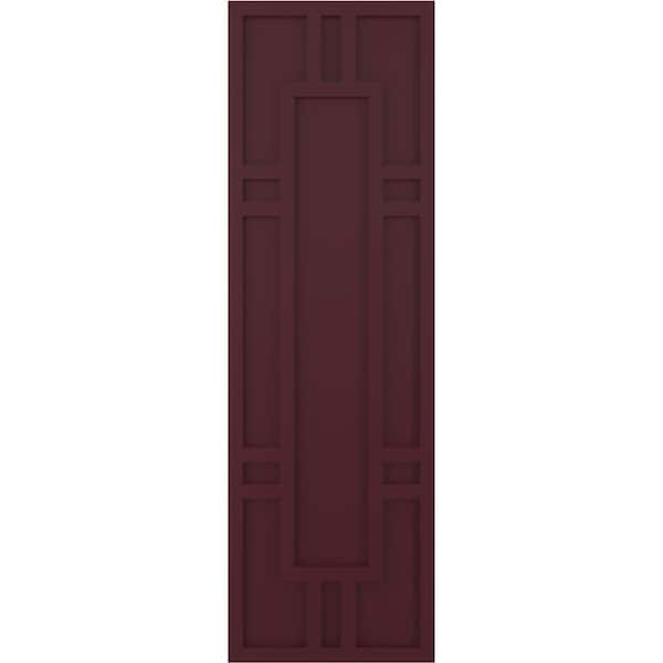 Ekena Millwork True Fit PVC Hastings Fixed Mount Shutters, Wine Red, 12W x 66H, PR - TFP001HS12X066WR