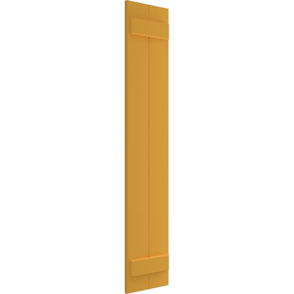 Ekena Millwork True Fit PVC, Two Board Joined Board-n-Batten Shutters, Turmeric, 10 3/4W x 49H, PR - TFP101BBF11X049TU
