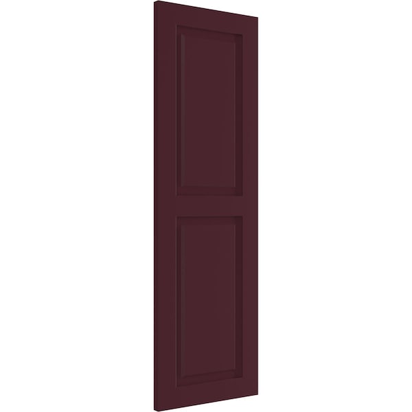 Ekena Millwork True Fit PVC, Two Equal Raised Panel Shutters, Wine Red, 12W x 67H, PR - TFP101RPF12X067WR